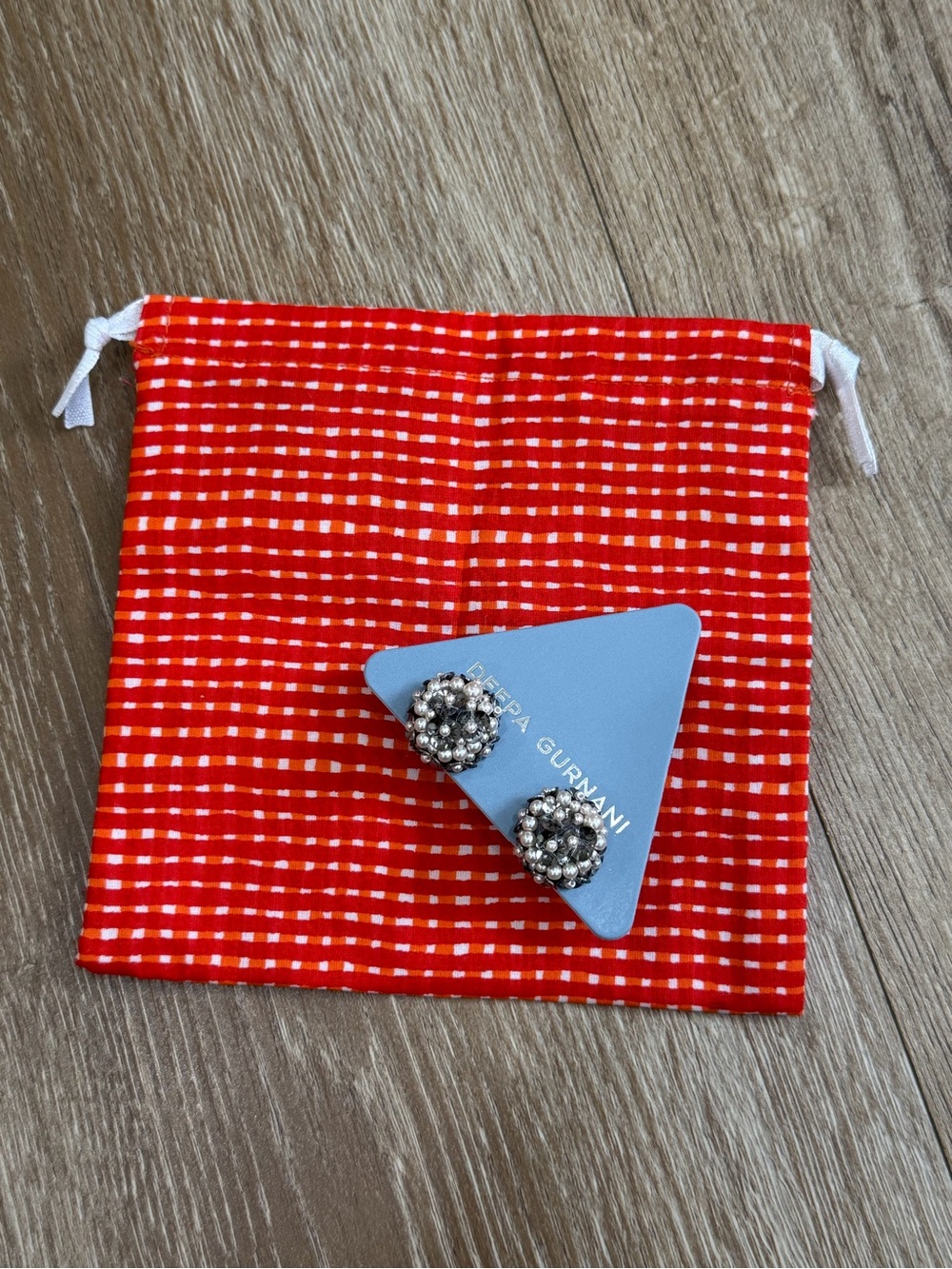 NEW Anthropologie Deepa Gurnani Kamar Earrings In Gunmetal